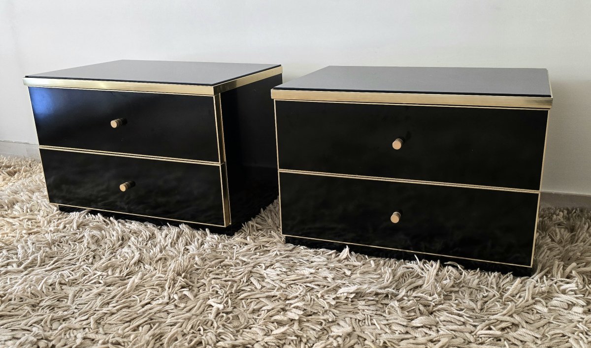 Pair Of Maison Roméo Paris Nightstands By Jean-claude Mahey, 1970s-photo-1