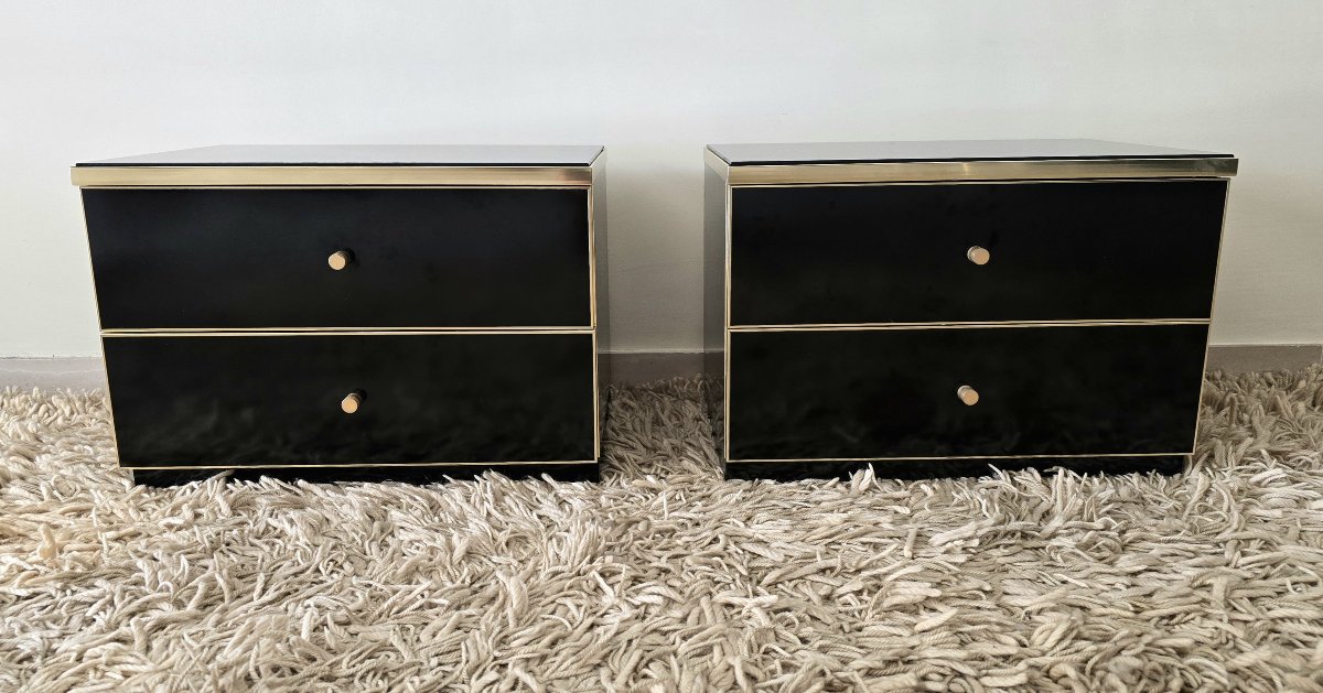 Pair Of Maison Roméo Paris Nightstands By Jean-claude Mahey, 1970s