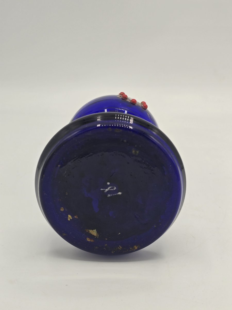 Blue Blown-glass Rose Water Sprinkler, Persia, Late 19th–early 20th Century-photo-2
