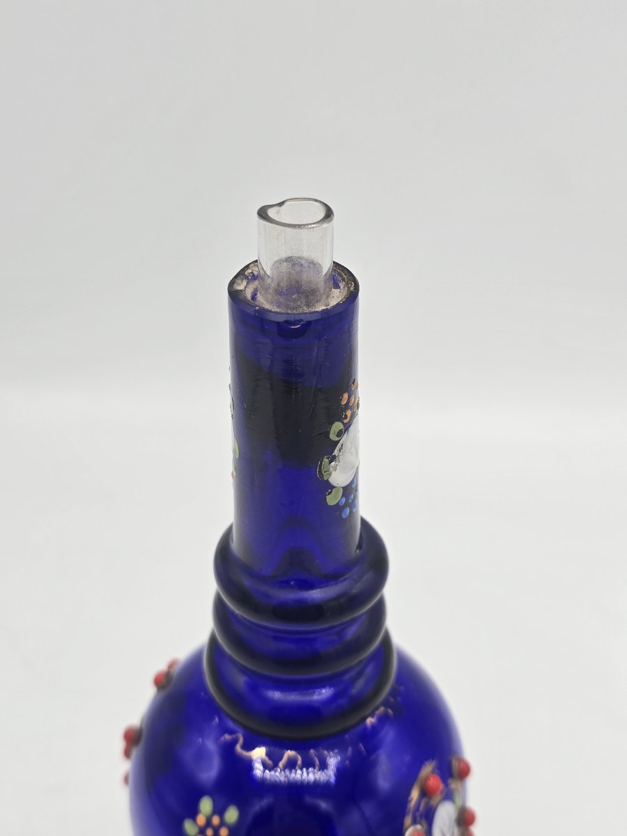 Blue Blown-glass Rose Water Sprinkler, Persia, Late 19th–early 20th Century-photo-3