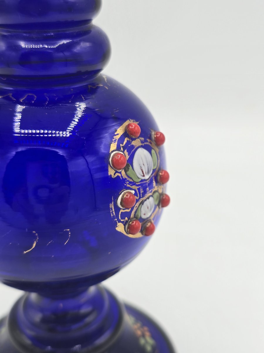 Blue Blown-glass Rose Water Sprinkler, Persia, Late 19th–early 20th Century-photo-4