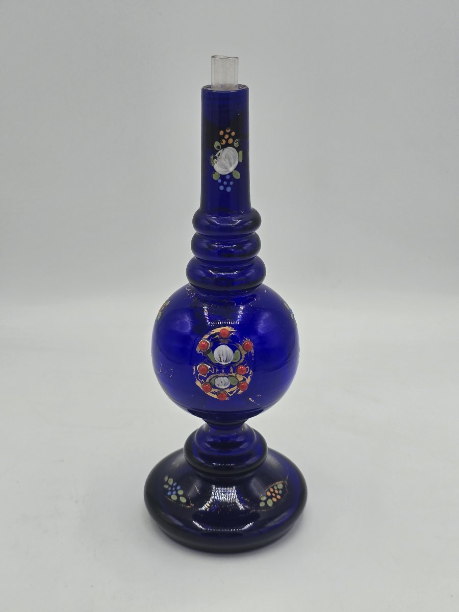 Blue Blown-glass Rose Water Sprinkler, Persia, Late 19th–early 20th Century-photo-1