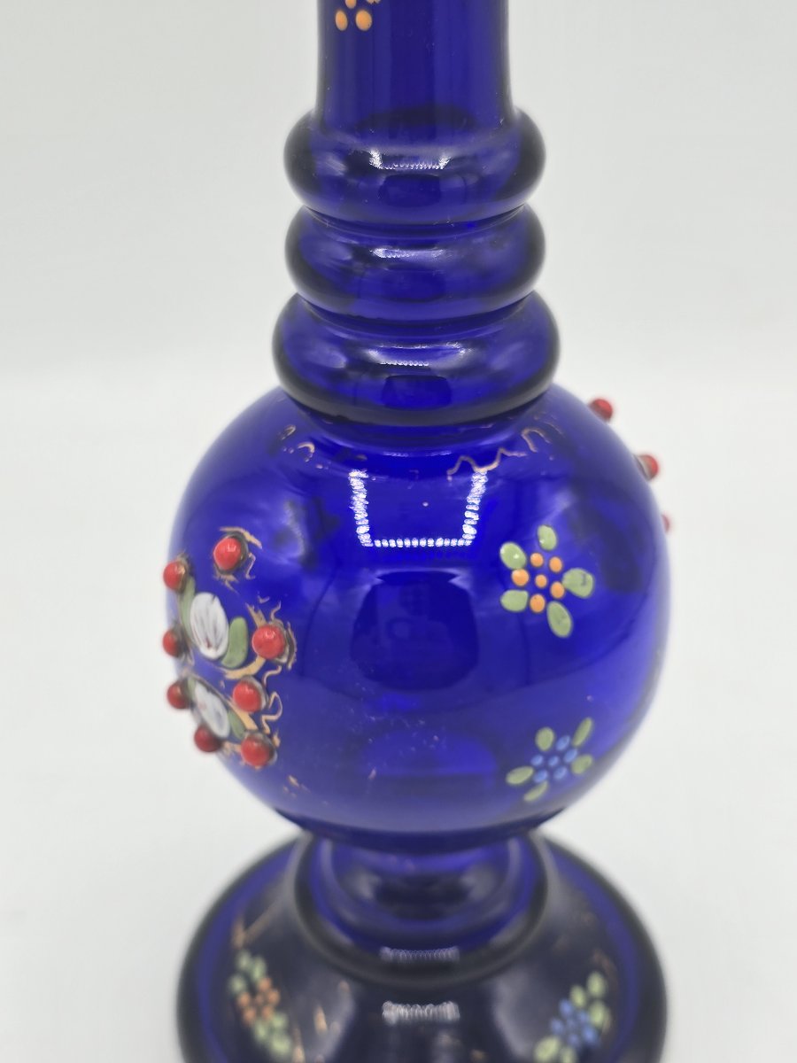 Blue Blown-glass Rose Water Sprinkler, Persia, Late 19th–early 20th Century-photo-3