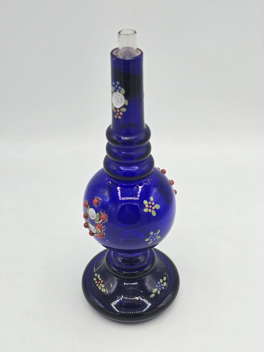 Blue Blown-glass Rose Water Sprinkler, Persia, Late 19th–early 20th Century-photo-5