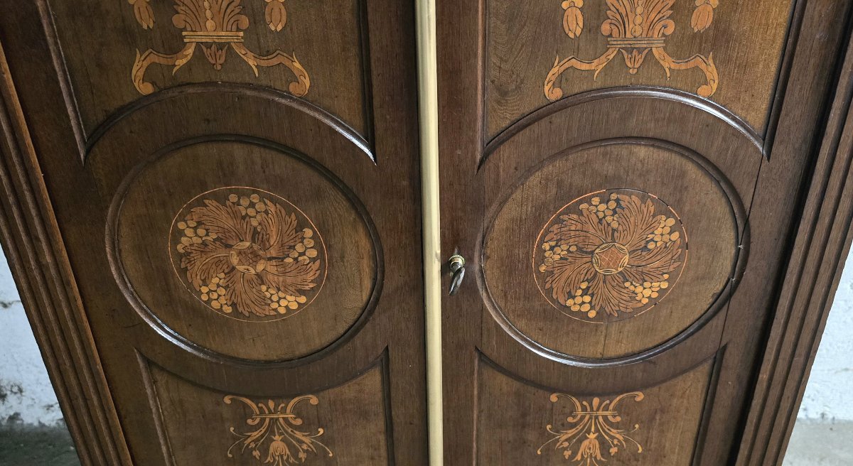 Louis XVI-style Sideboard In Marquetry And Brass—late 19th / Early 20th Century-photo-2