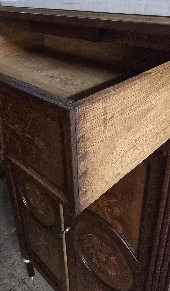 Louis XVI-style Sideboard In Marquetry And Brass—late 19th / Early 20th Century-photo-1