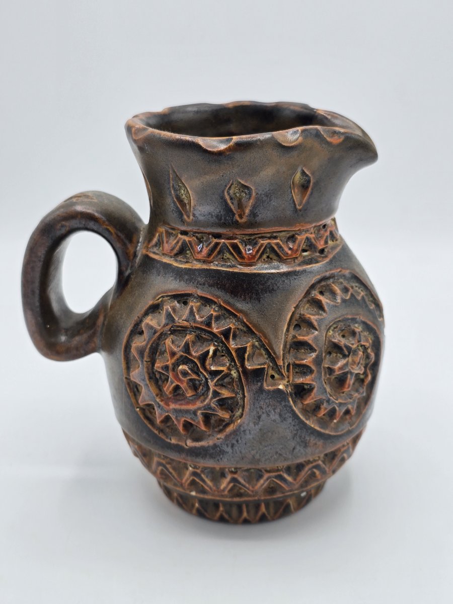 Marius Bessone (1929–2001) – Incised Ceramic Pitcher – Vallauris, Ca. 1956-photo-2
