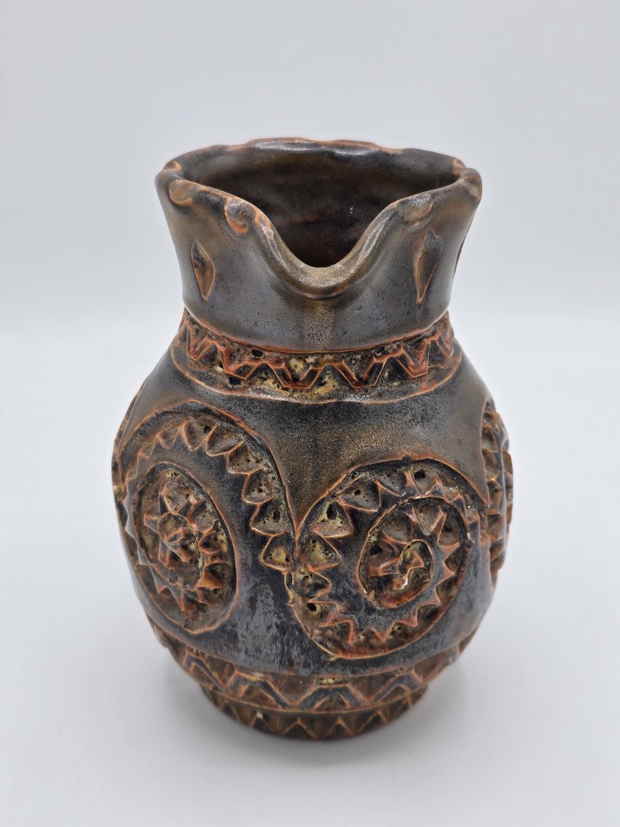 Marius Bessone (1929–2001) – Incised Ceramic Pitcher – Vallauris, Ca. 1956-photo-3