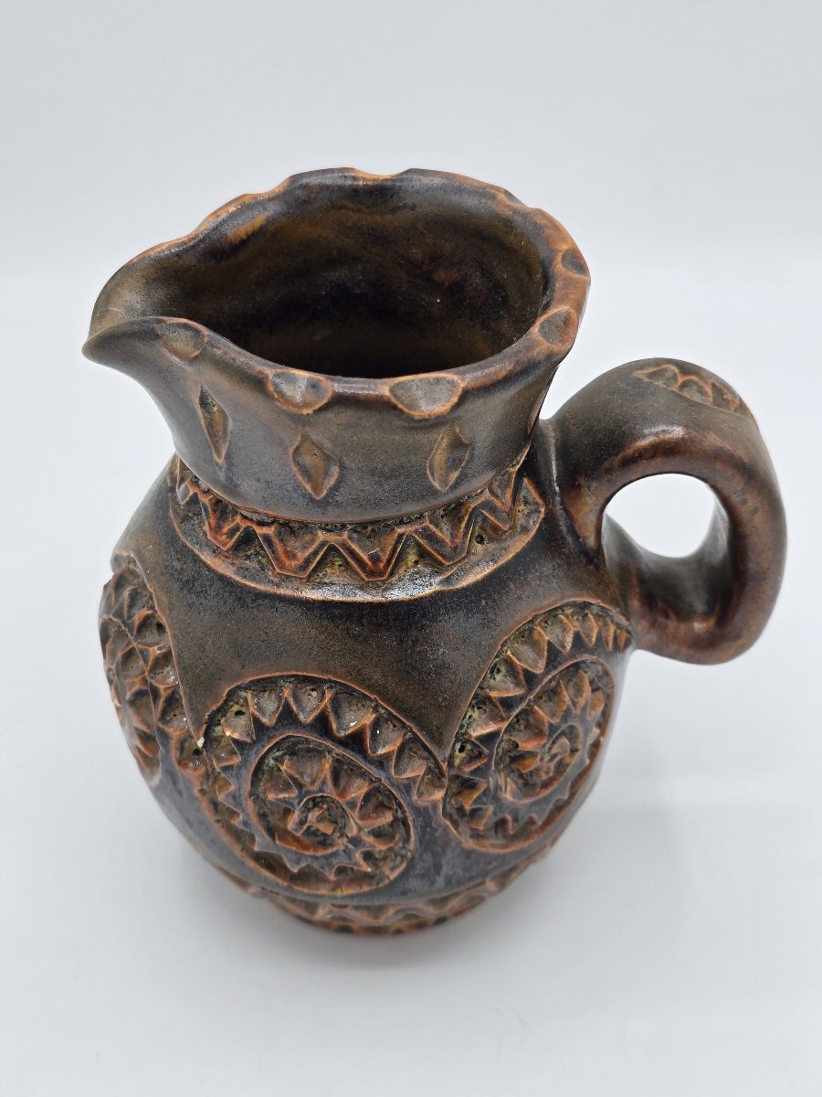 Marius Bessone (1929–2001) – Incised Ceramic Pitcher – Vallauris, Ca. 1956-photo-4