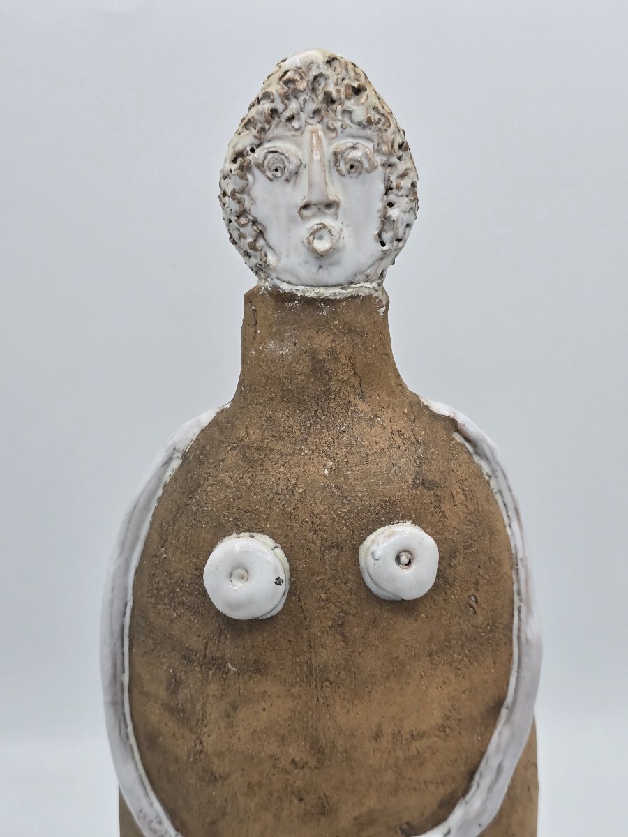 Albert & Stéphane THIRY – Sculpture féminine en terre chamottée émaillée – vers 1990 – 36 cm-photo-2