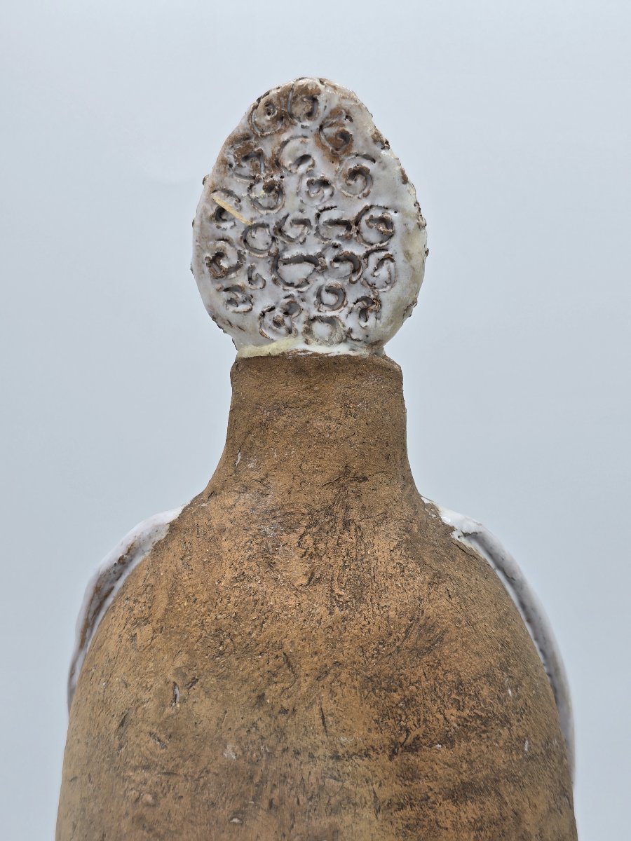 Albert & Stéphane THIRY – Sculpture féminine en terre chamottée émaillée – vers 1990 – 36 cm-photo-1
