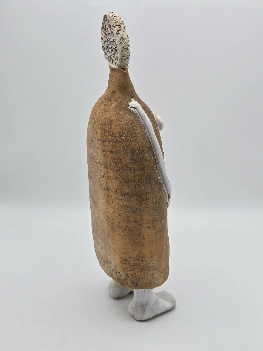 Albert & Stéphane THIRY – Sculpture féminine en terre chamottée émaillée – vers 1990 – 36 cm-photo-2