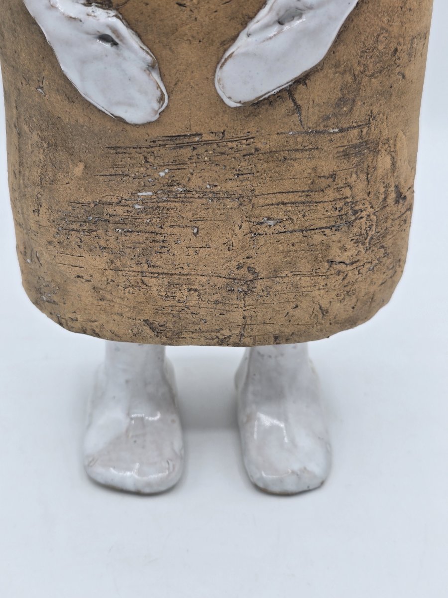 Albert & Stéphane THIRY – Sculpture féminine en terre chamottée émaillée – vers 1990 – 36 cm-photo-6