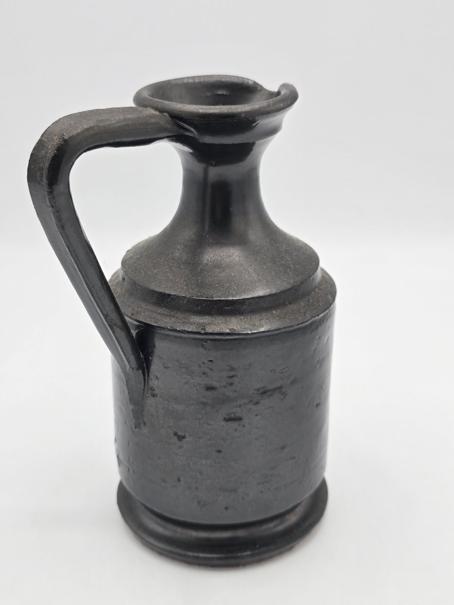 Jean MARAIS (1913-1998) – Pichet en céramique émaillée noire – Vallauris – 17 cm-photo-2