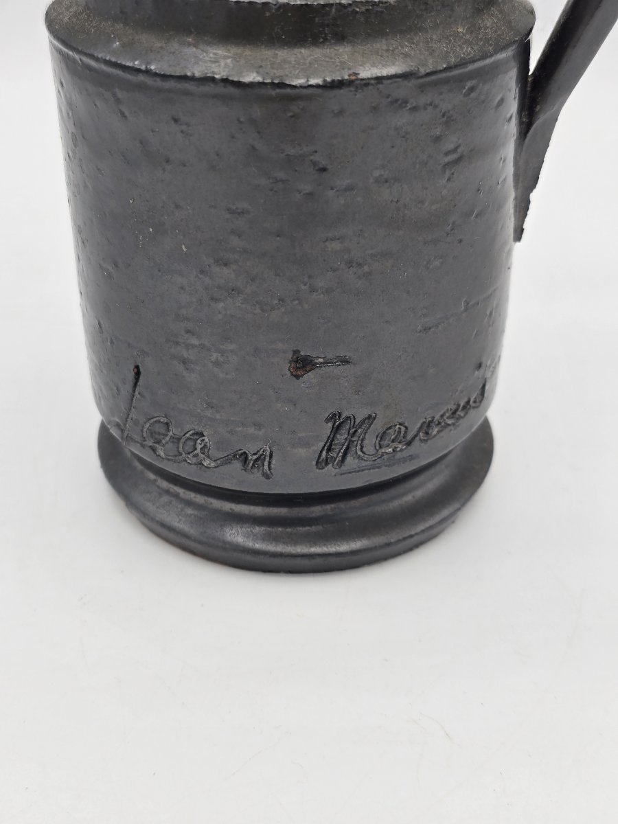 Jean MARAIS (1913-1998) – Pichet en céramique émaillée noire – Vallauris – 17 cm-photo-3