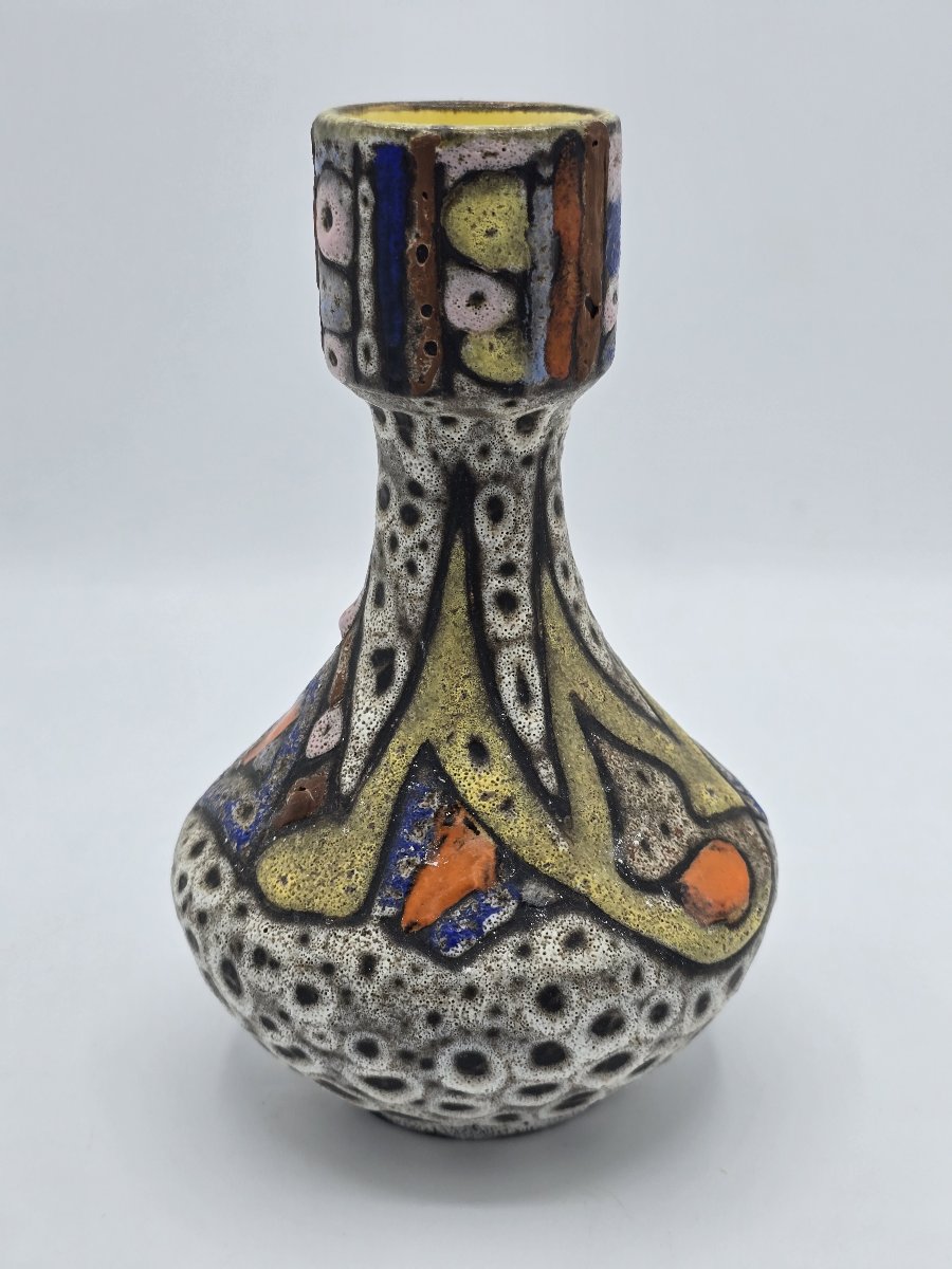 Marius BESSONE (1929-2001) – Vase en céramique émaillée polychrome – Vallauris –1950-1960-photo-2