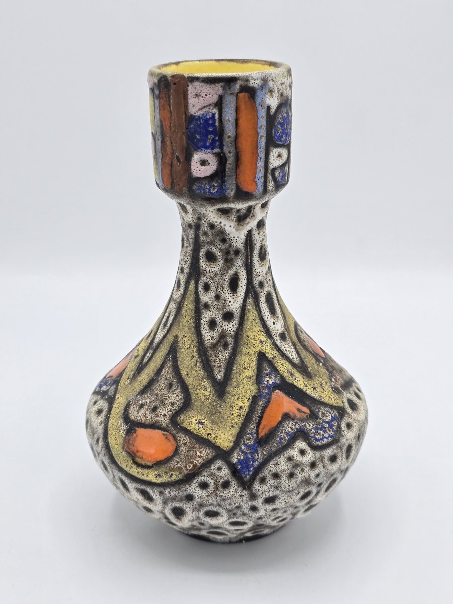 Marius BESSONE (1929-2001) – Vase en céramique émaillée polychrome – Vallauris –1950-1960-photo-4