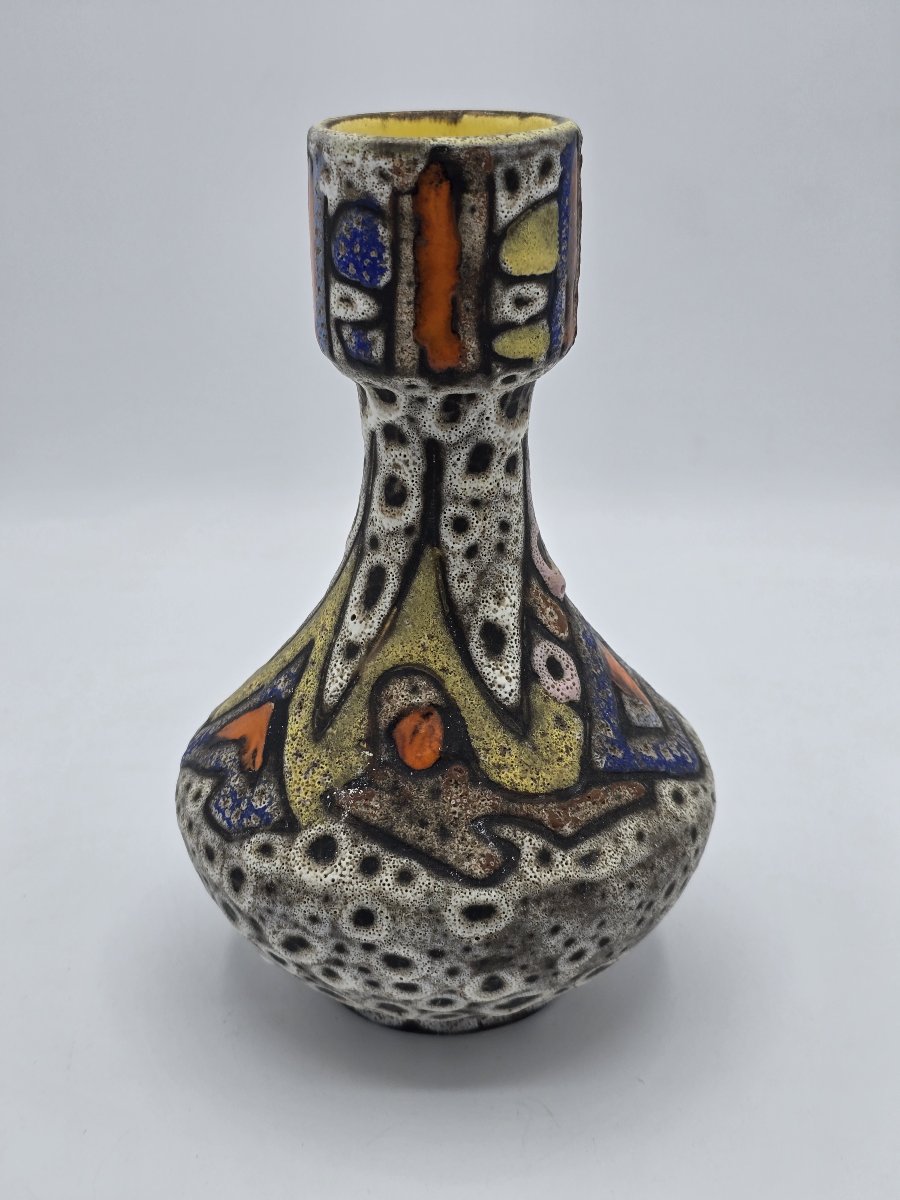 Marius BESSONE (1929-2001) – Vase en céramique émaillée polychrome – Vallauris –1950-1960