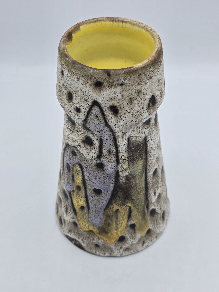 Marius Bessone (1929–2001) – Polychrome Glazed Ceramic Vase – Vallauris – 1960s-photo-2