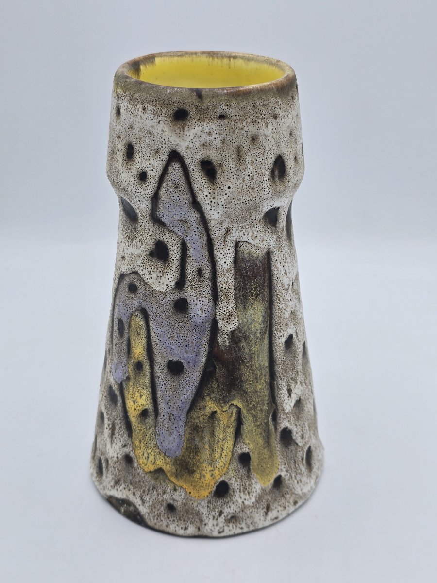 Marius Bessone (1929–2001) – Polychrome Glazed Ceramic Vase – Vallauris – 1960s-photo-3