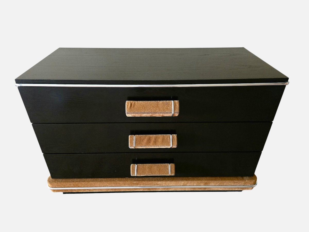 Three-drawer Chest, Attributed To Maison Roméo, Paris; Italian-made In The 1970s-photo-2