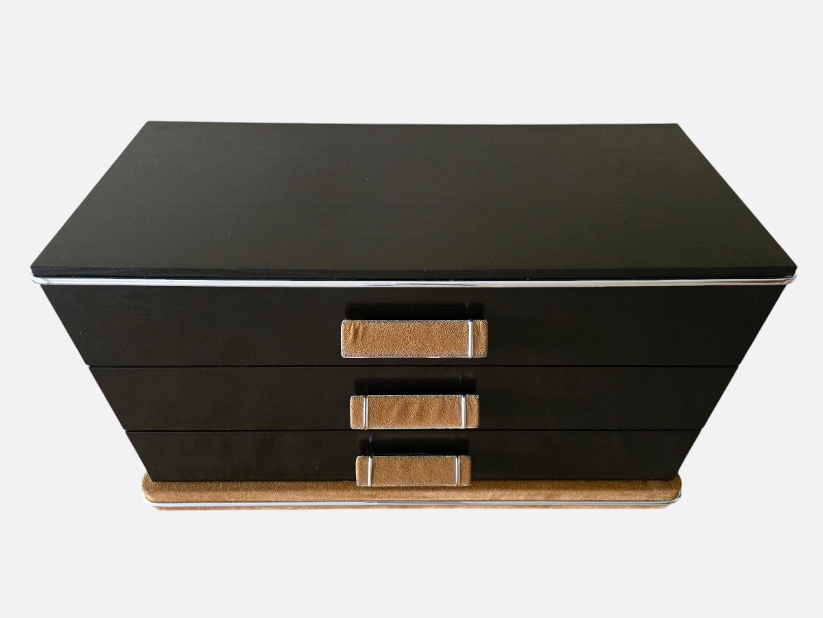 Three-drawer Chest, Attributed To Maison Roméo, Paris; Italian-made In The 1970s-photo-3