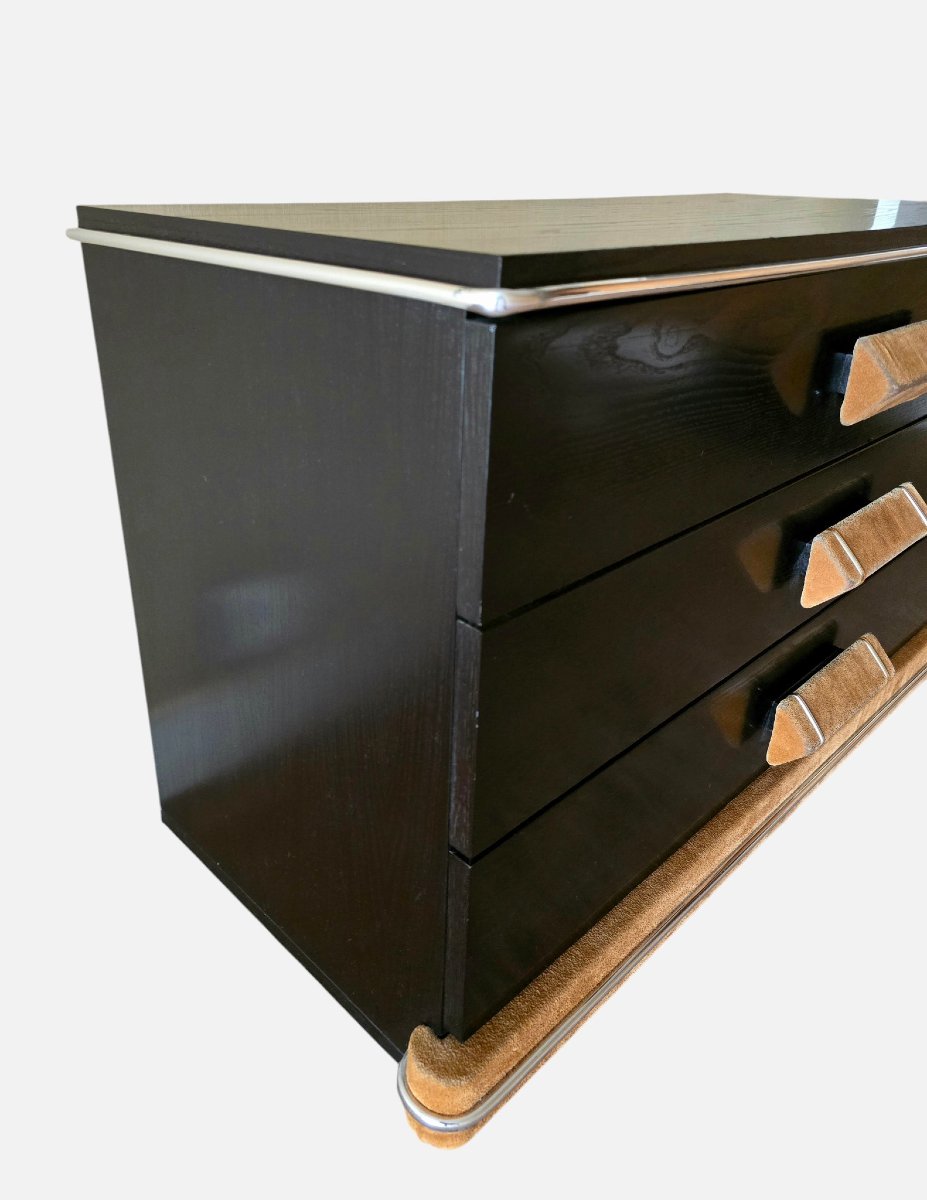 Three-drawer Chest, Attributed To Maison Roméo, Paris; Italian-made In The 1970s-photo-1
