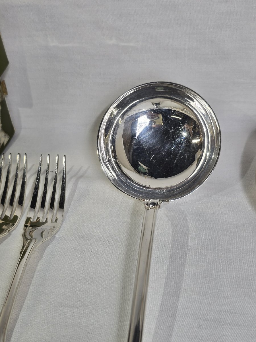 Ménagère de 87 pièces de la maison Christofle, modèle Versailles, en métal argenté, milieu XXe-photo-5