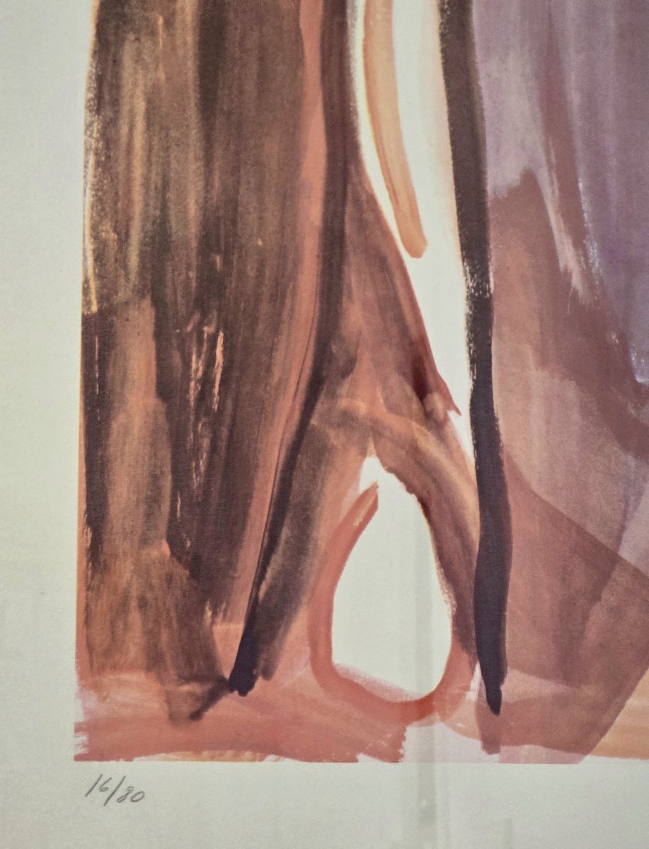 Bram Van Velde (1895–1981) – Abstract Lithograph, Circa 1960, Signed And Numbered 16/80 -photo-2