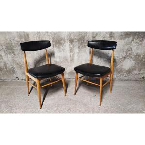 Pair Of Scandinavian Teak And Skai Chairs 
