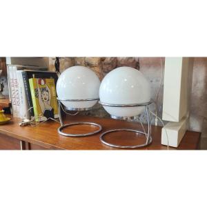Une Paire De Lampes Boule Space Age 60/70