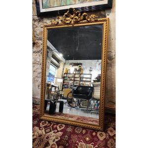 Grand miroir doré à ruban – époque Napoléon III - 136 cm