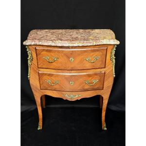 Curved Chest Of Drawers In Louis XV Style Rosewood Marquetry