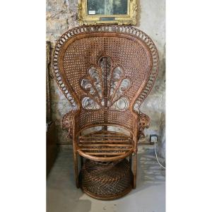 Fauteuil Emmanuelle en rotin tressé 1970