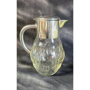 Wmf Molded Glass And Silver-plated Metal Pitcher/jug With Filter – Circa 1930-1945