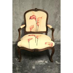 Fauteuil bergère de style Louis XV, travail du début XXe siècle