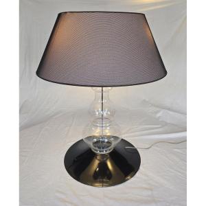 Large Italamp Brio 8009/pt Table Lamp In Metal And Glass – H 101 Cm
