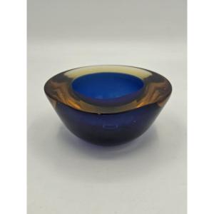 Flavio Poli pour Seguso Vetri d’Arte — petite coupe / vide-poche en verre sommerso 1950/60