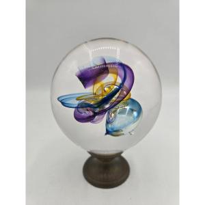 Blown-glass Stairball From The "les Verreries De Bréhat" House