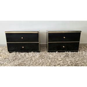 Pair Of Maison Roméo Paris Nightstands By Jean-claude Mahey, 1970s