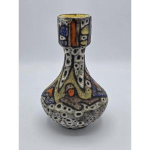 Marius BESSONE (1929-2001) – Vase en céramique émaillée polychrome – Vallauris –1950-1960