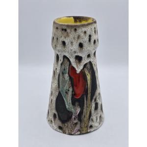 Marius BESSONE (1929-2001) – Vase en céramique émaillée polychrome – Vallauris – années 1960