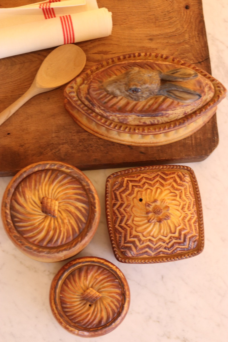 Georges Dreyfus, ensemble rare de 4 pots à terrine en trompe l'oeil (Pillivuyt) vers 1900-photo-3