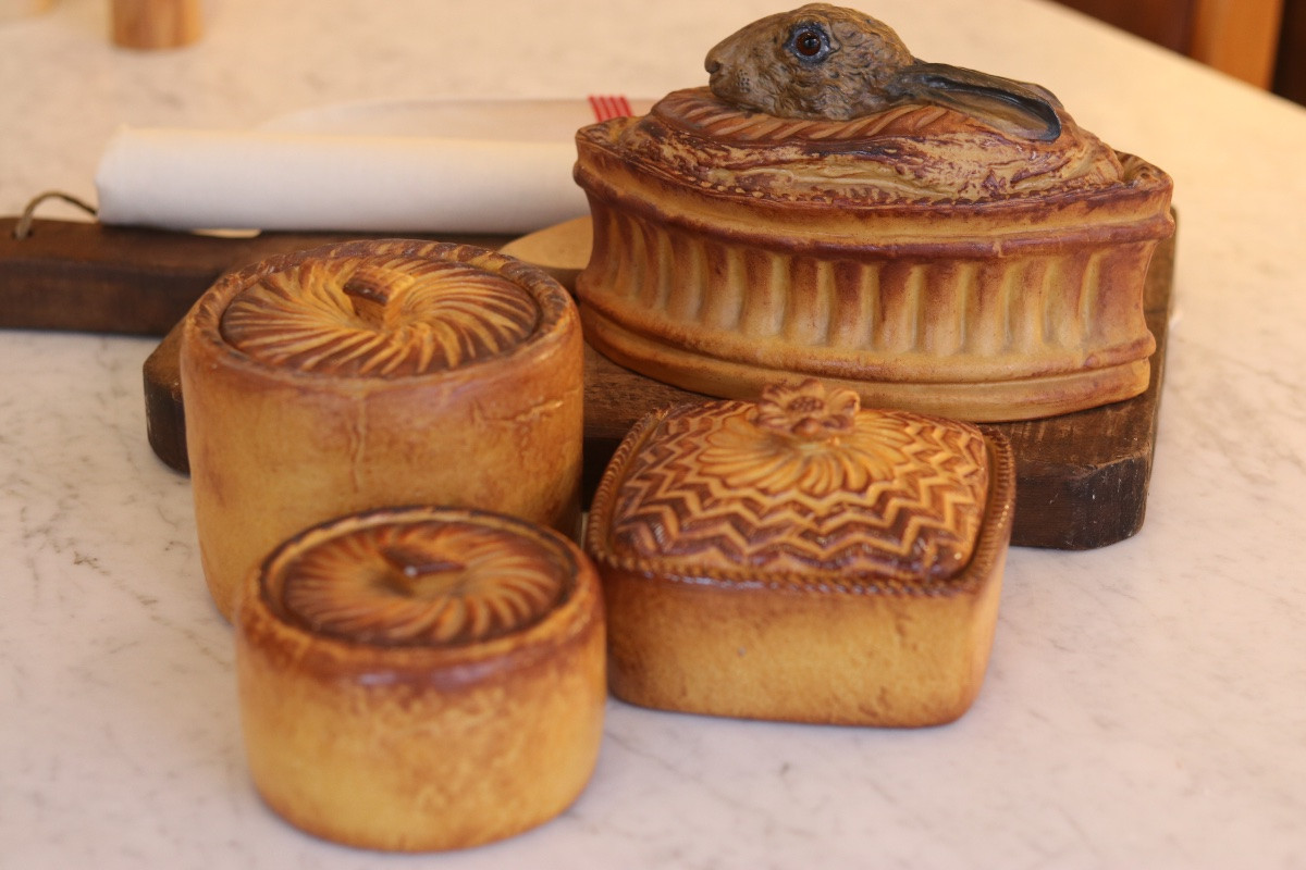 Georges Dreyfus, ensemble rare de 4 pots à terrine en trompe l'oeil (Pillivuyt) vers 1900-photo-4