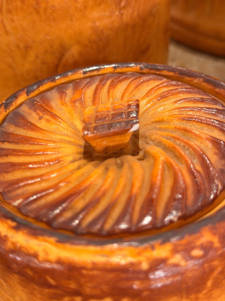 Georges Dreyfus, ensemble rare de 4 pots à terrine en trompe l'oeil (Pillivuyt) vers 1900-photo-3