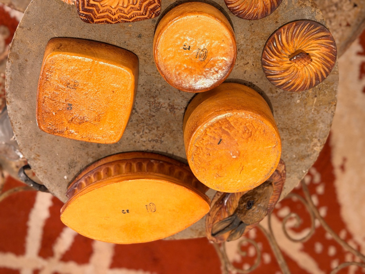 Georges Dreyfus, ensemble rare de 4 pots à terrine en trompe l'oeil (Pillivuyt) vers 1900-photo-6