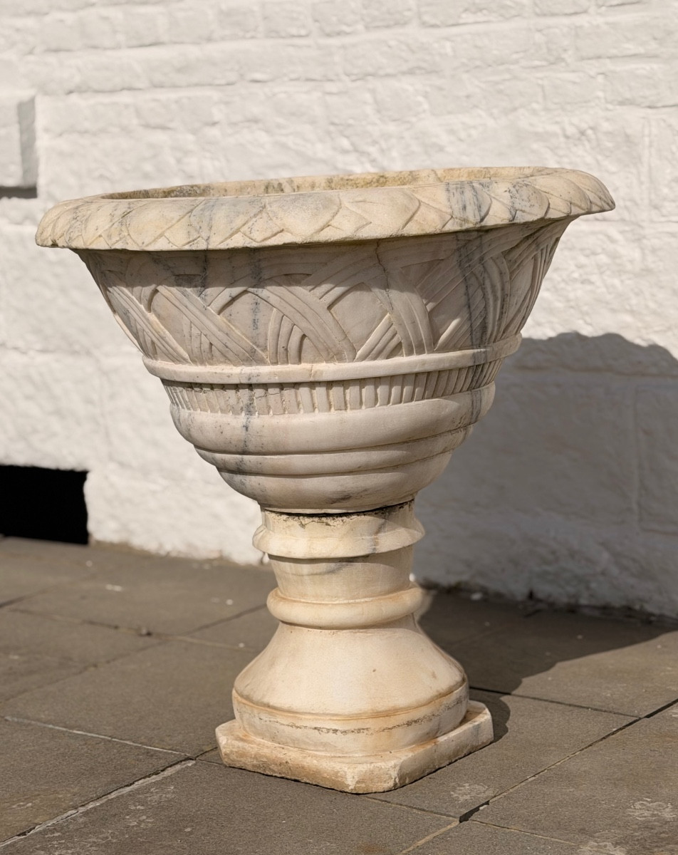 Large Marble Garden Basin, 19th Century 