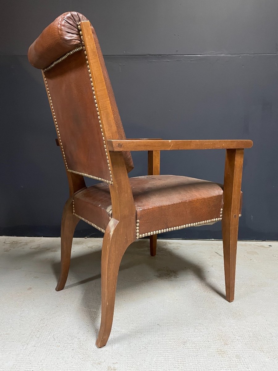 Modernist Design Leather Art Deco Office Chair