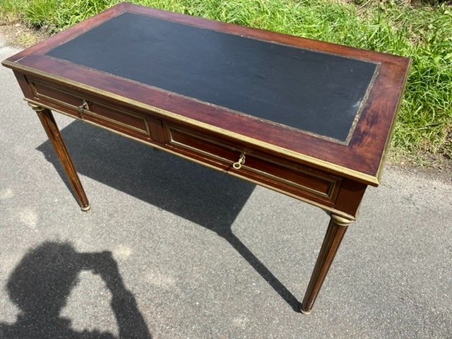 Louis XVI Mahogany Bronze Desk XVIII-xix Empire Napoleon III Restoration-photo-4