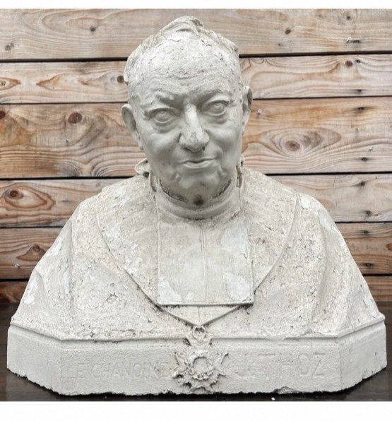 Hippolyte Lefèbvre Bust Of Canon Thoz Plaster Workshop Monastery Brittany